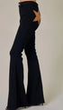 BLACK SUEDE STAR FLARE DENIM